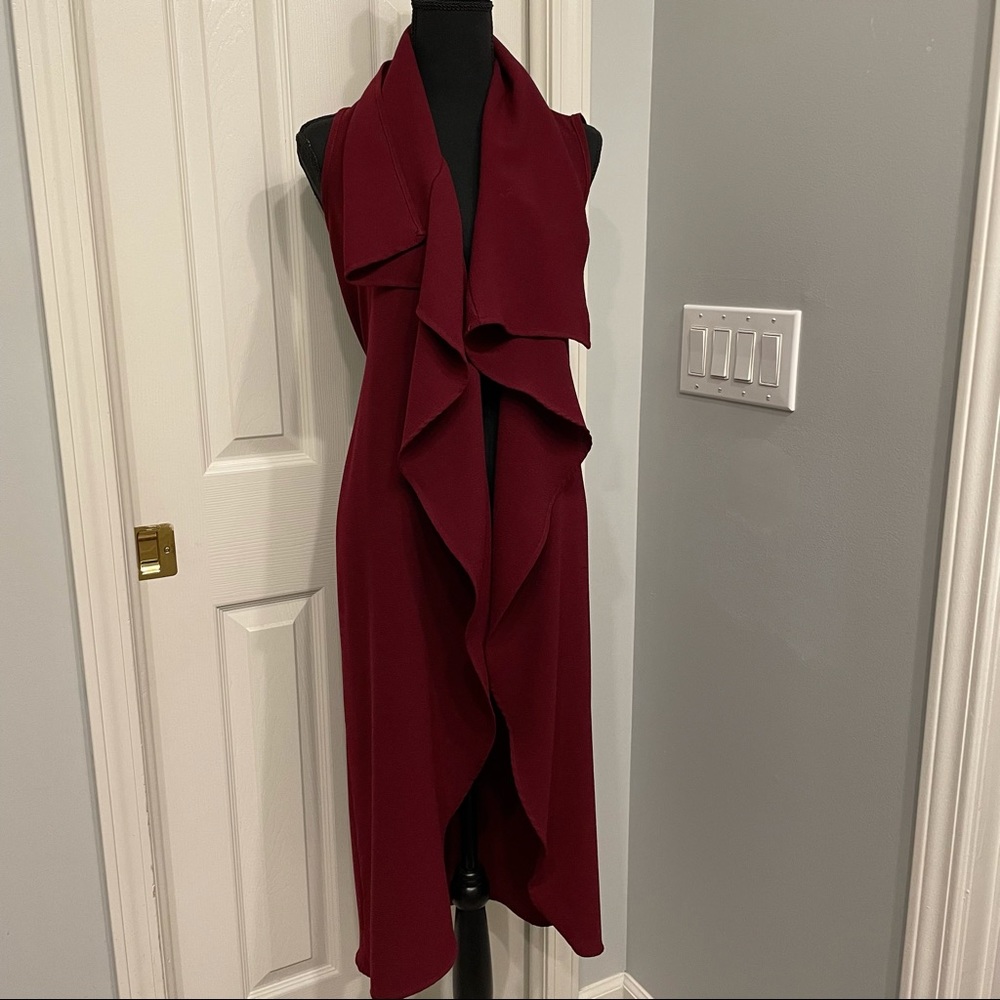 Burgundy Knee Length Vest